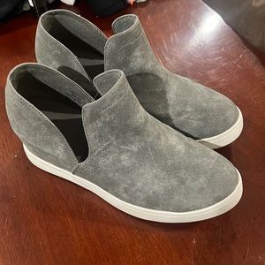 Grey wedges with white sole